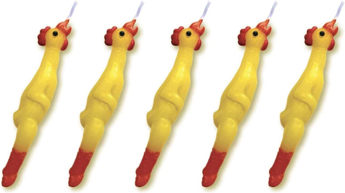 Birthday Candle Set Rubber Chicken