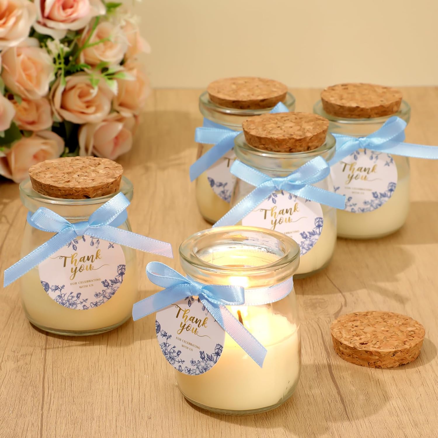 Glass Jar Scented Candles with Tag Cards