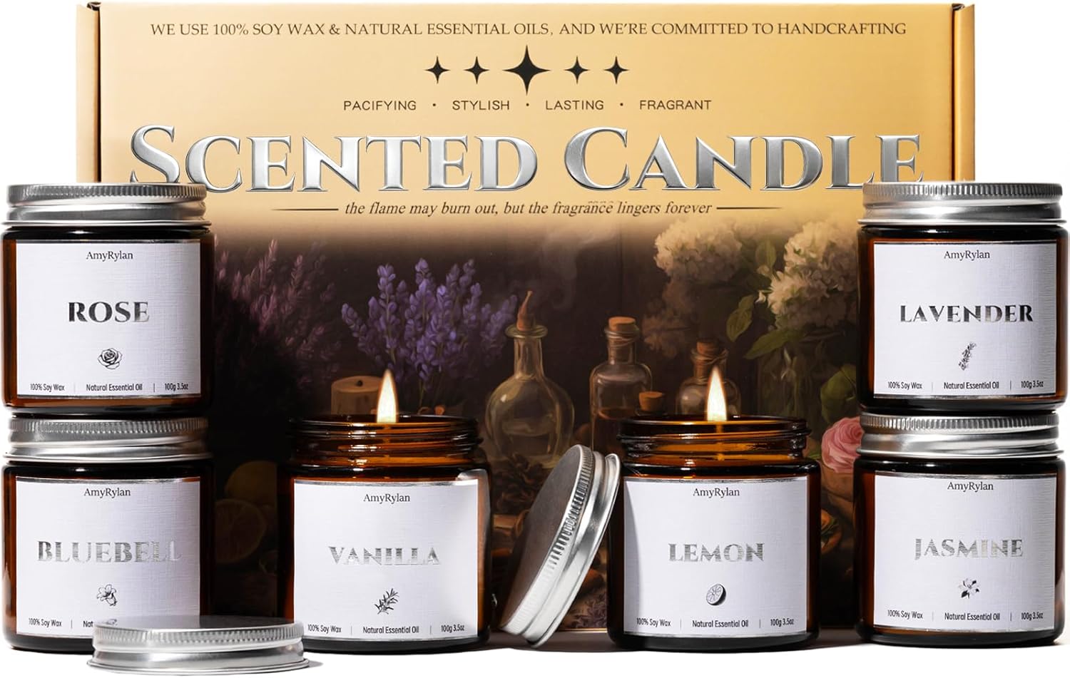 rustic and elegant candles set