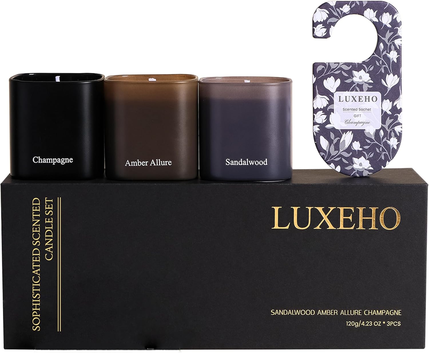 black luxury candles set
