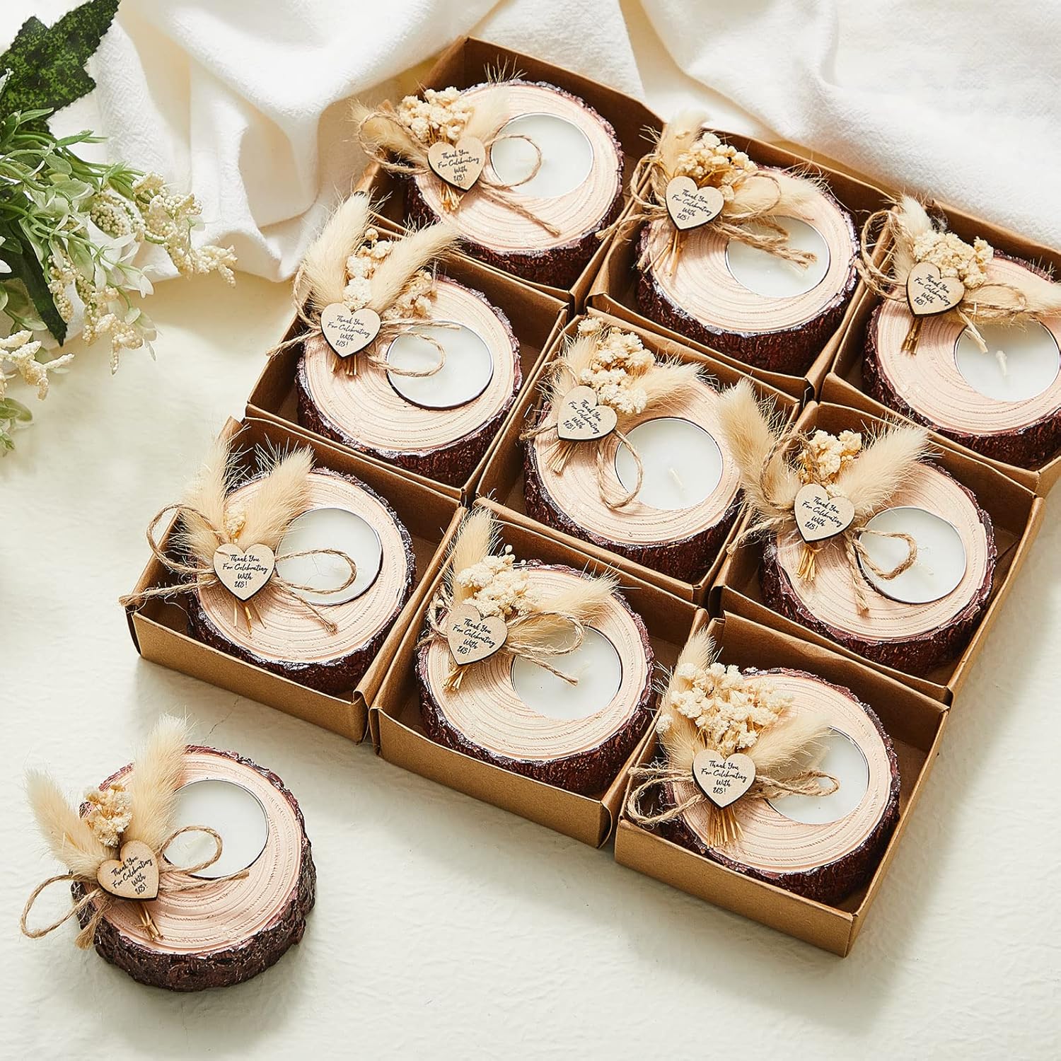 Rustic Wood Tealight Candle Holders