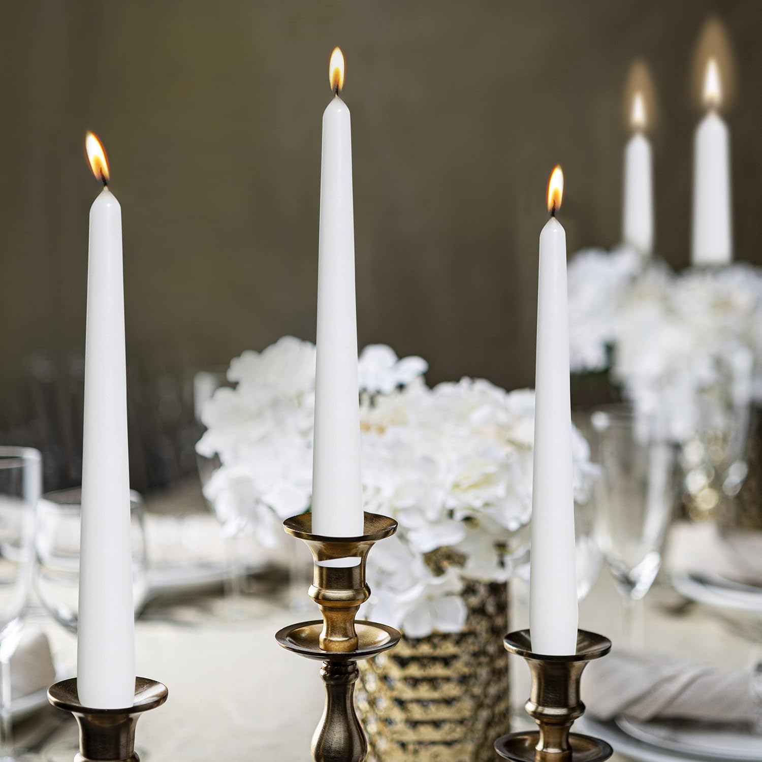 Long White Taper Candles