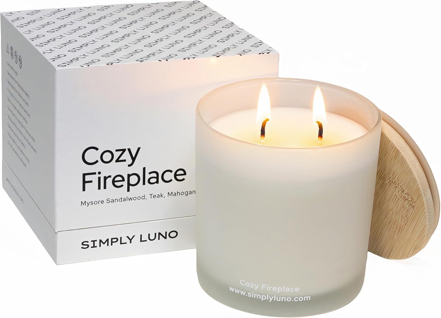 Cozy Fireplace Tobacco & Wood Scented Candle by Simply Luno