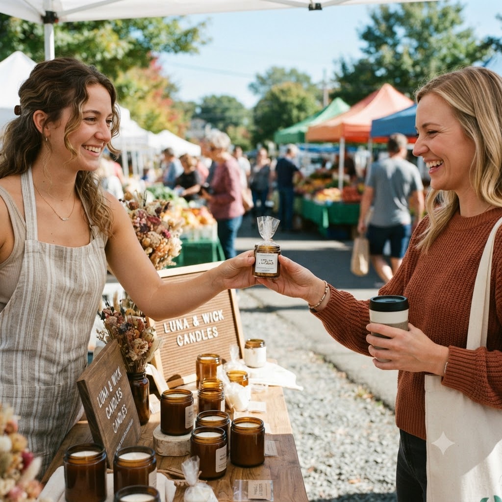 candle business promotion handing out free samples at local events marketing ideas