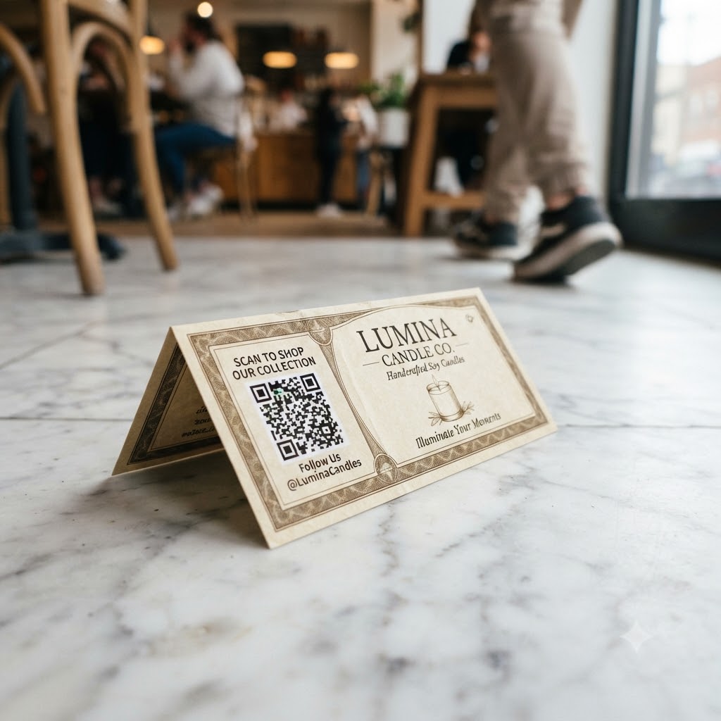 guerrilla candle marketing ideas money drop brand card on floor