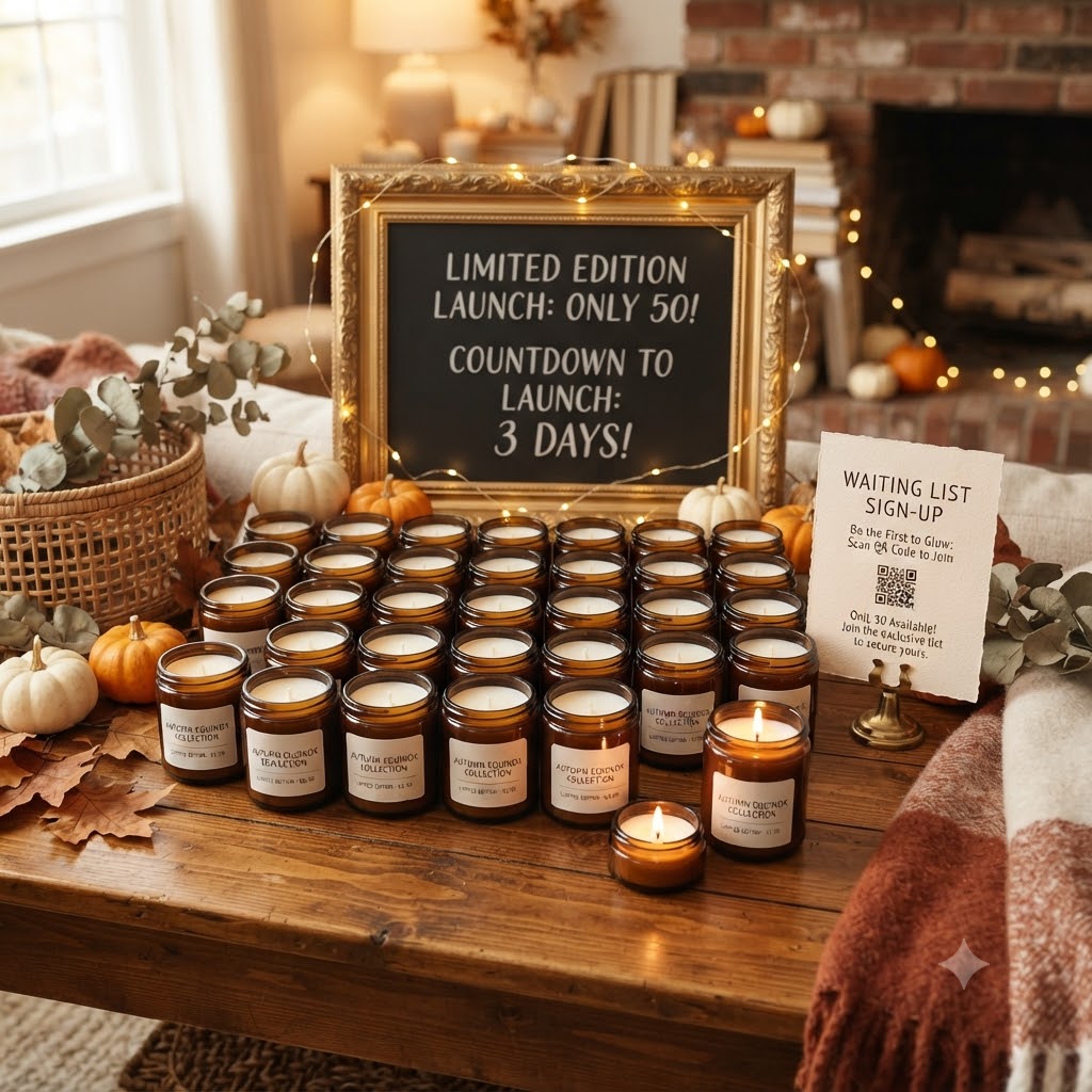 a collection of autumn scented candles that ae limited edition